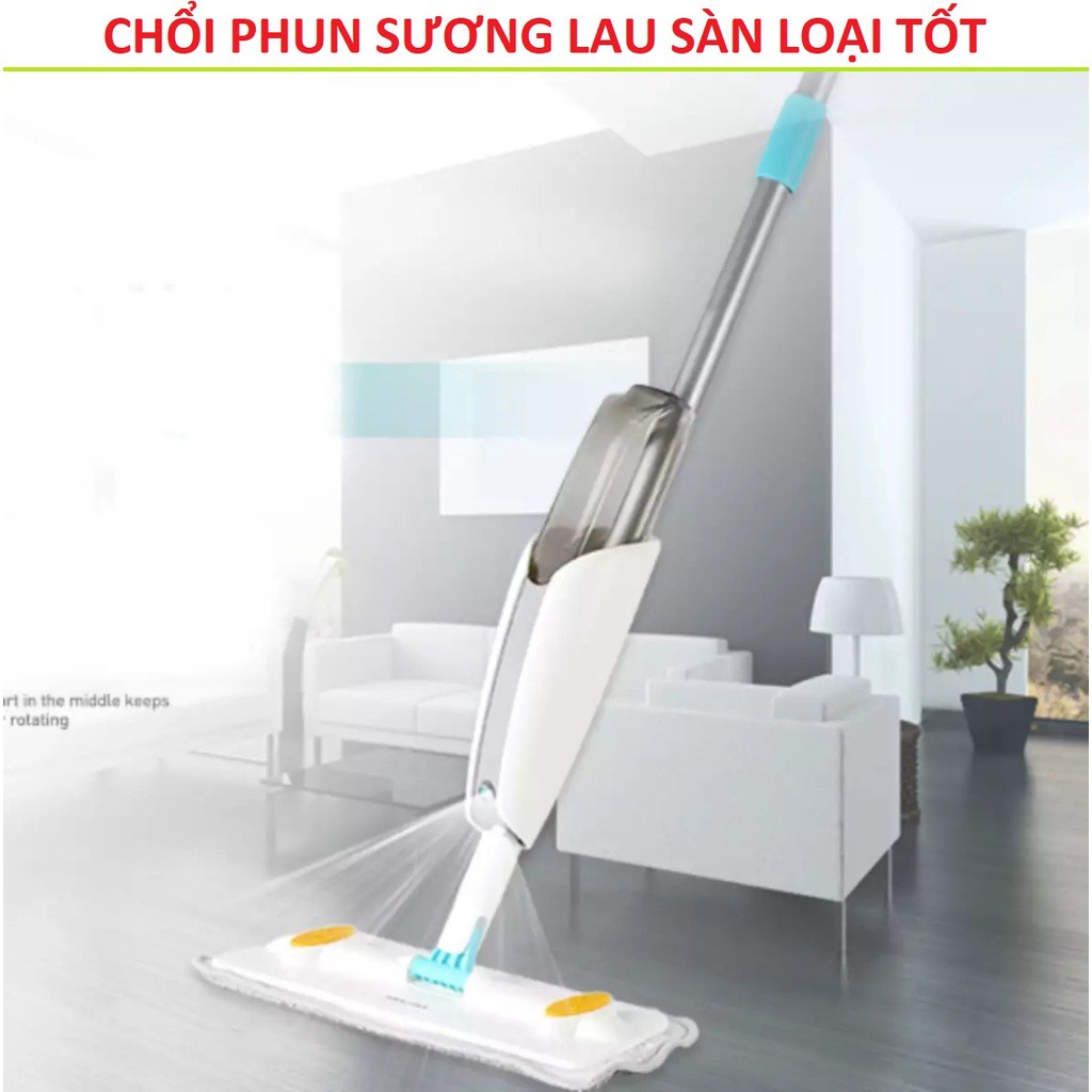 Cây lau nhà thông minh có phun sương Pulito lau dọn dễ dàng 2 trong 1 đầu xoay 360 độ tiện dụng.hàng size to