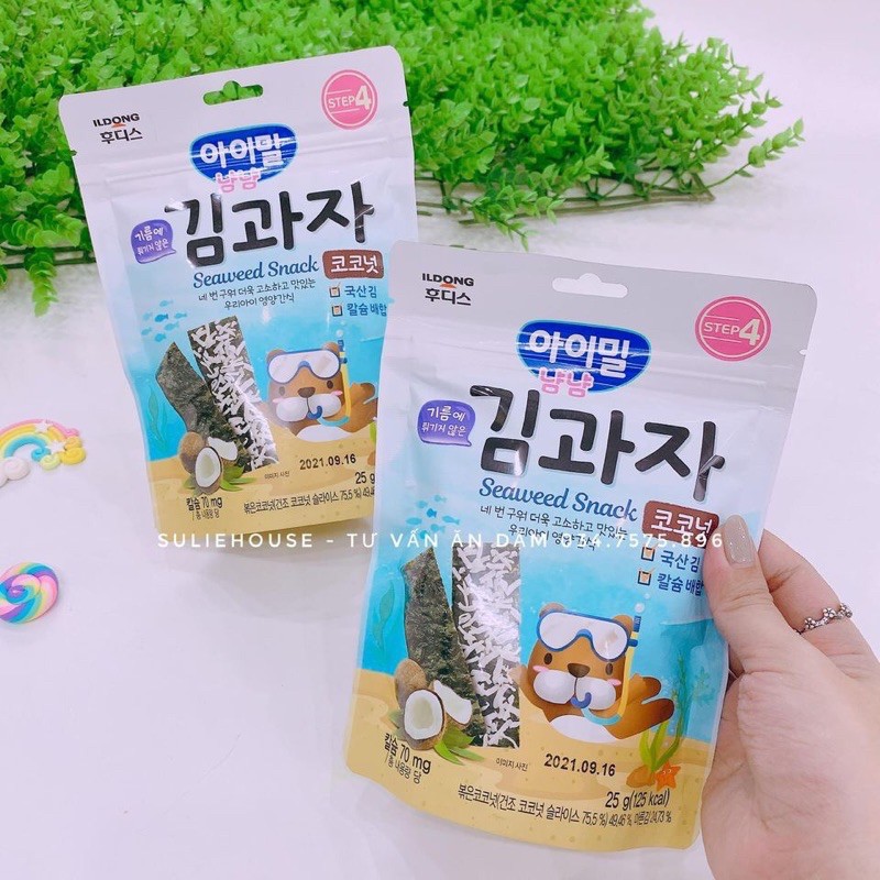 Snack rong biển ăn dặm ildong Hàn Quốc cho bé từ 8m+