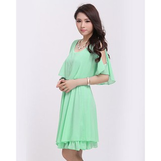 Đầm Voan 2 Lớp Tay Cutout
