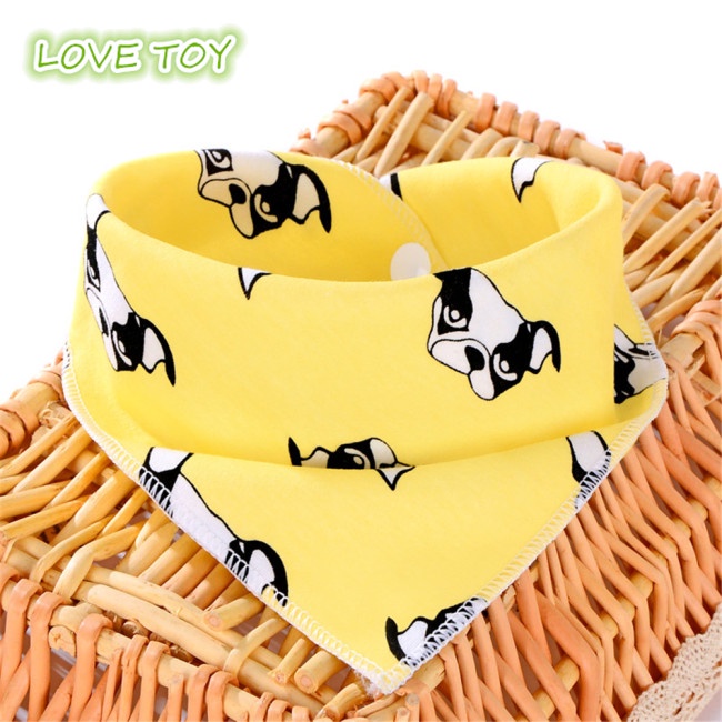 Yếm ăn cotton hình tam giác họa tiết hoạt hình xinh xắn dành cho bé