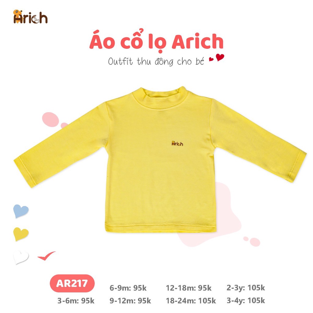 [Mã FATREND2810 giảm đến 30k tối đa 99k] Áo cổ lọ giữ nhiệt sợi tre pettit Arich cho bé từ 9 tháng đến 4 tuổi