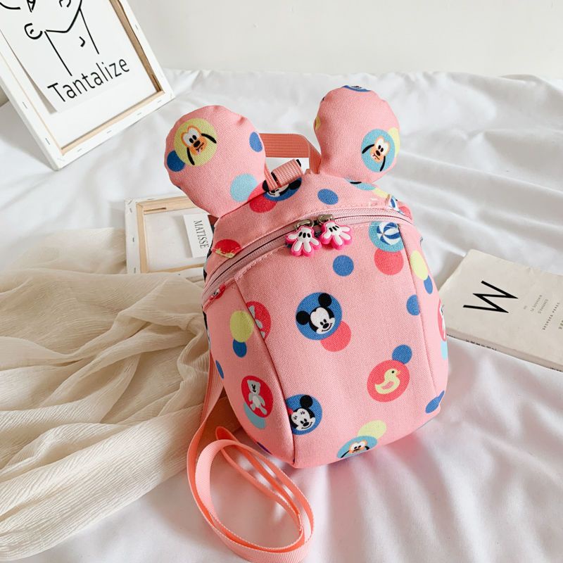 Ba Lô Mini Vải Canvas Mềm Nhẹ In Họa Tiết Hoạt Hình Phong Cách Nhật Bản Cho Bé Gái