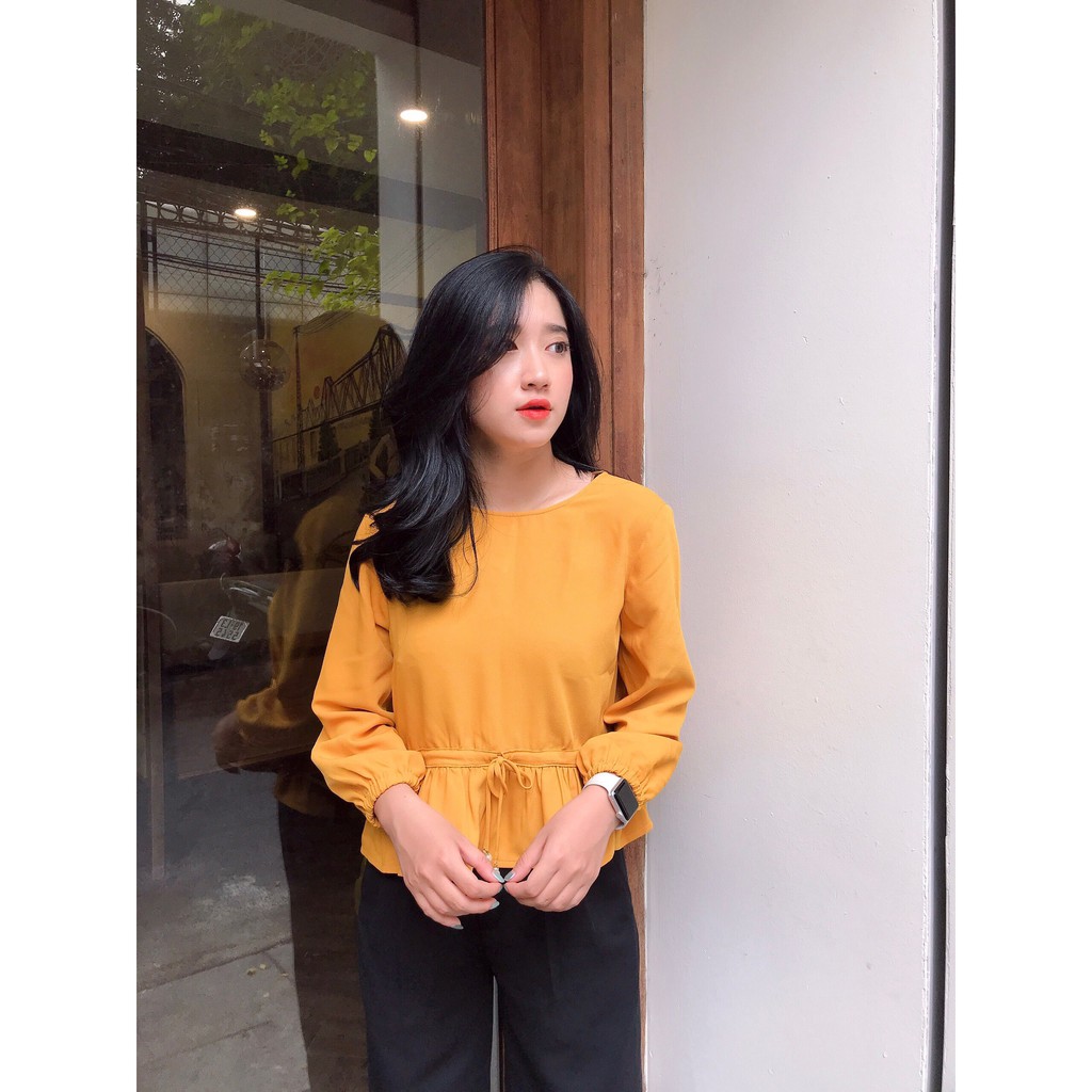 ÁoSơ Mi Nữ vàng công sở dài tay (kèm ảnh thật) | BigBuy360 - bigbuy360.vn
