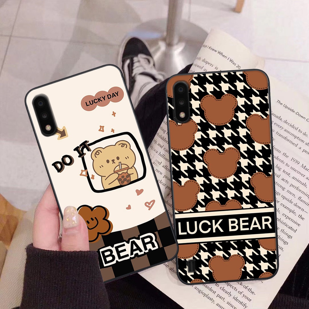 Ốp lưng Samsung A01 happy day, gấu bear dễ thương - BỀN - ĐẸP -BAO GIÁ TOÀN THỊ TRƯỜNG