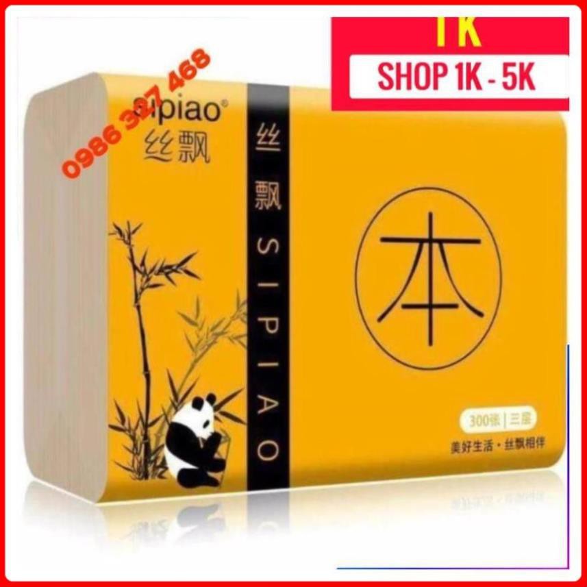 GIẤY ĂN GẤU TRÚC SIPIAO ❤️ Deal 1k ❤️ Giấy ăn Chất Liệu Từ Sợ Tre Gấu Trúc - Không Tẩy Trắng - Siêu Dai