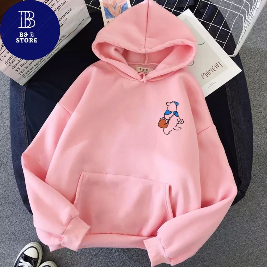 ÁO KHOÁC HOODIE NỈ UNISEX IN GẤU TUYẾT SIÊU ĐẸP ÁO KHOÁC FORM RỘNG NAM NỮ