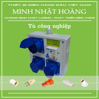 Hộp Nguồn Công Nghiệp 16A + Át chống giật, tủ công nghiệp, hộp nhựa công nghiệp, tủ công trình, hộp công trình