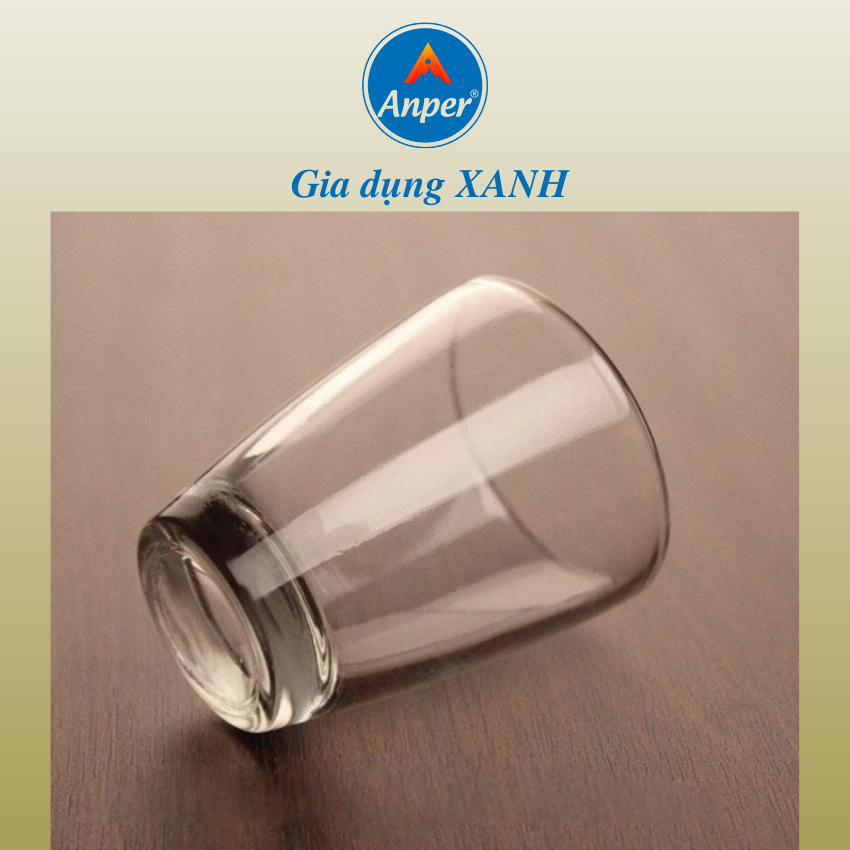 Hộp 12 Cái Ly Thủy Tinh Anper VN  33ml Cao Cấp Sang Trọng- Dùng Uống Rượu Kiểu Dáng Bầu Hiện Đại