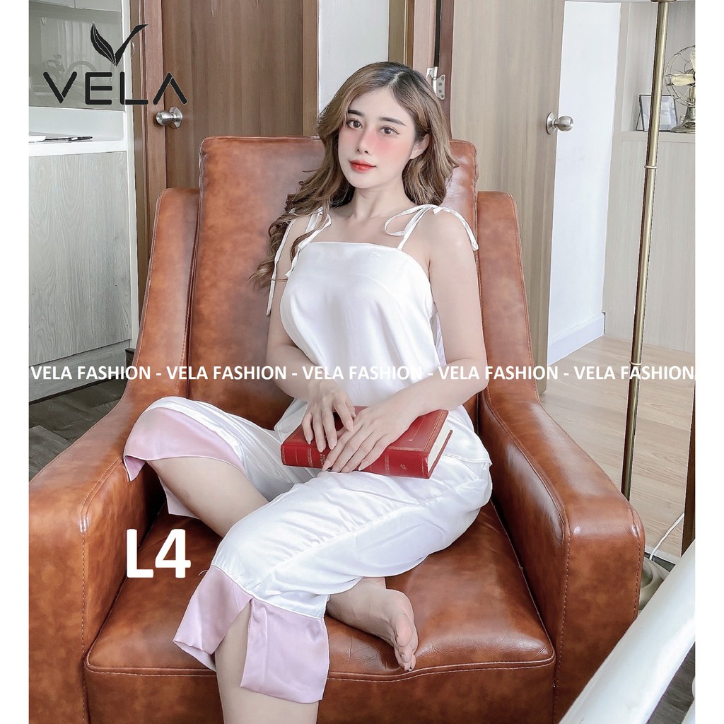 Bộ Lửng quần Lỡ 2 dây buộc nơ lụa Satin cao cấp | BigBuy360 - bigbuy360.vn