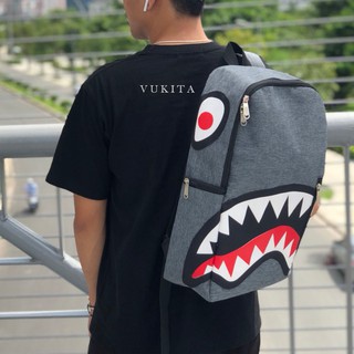 Balo bape răng cá mập Xám và Camo (ảnh thật)