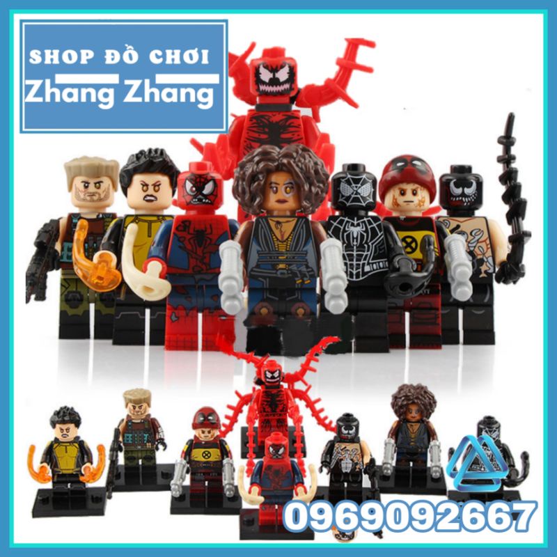 Xếp hình mô hình nhân vật Spider-Man Deadpool Domino Venom Cable Warhead Negasonic siêu anh hùng Minifigures Xinh x0166