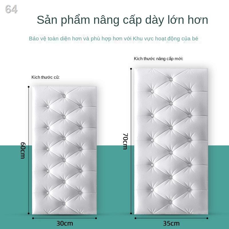 Tấm dán đầu giường Tự dính Gói mềm chống va chạm Tatami Kang Xung quanh tường 3D ba chiều Phòng ngủ bao Nền trang t