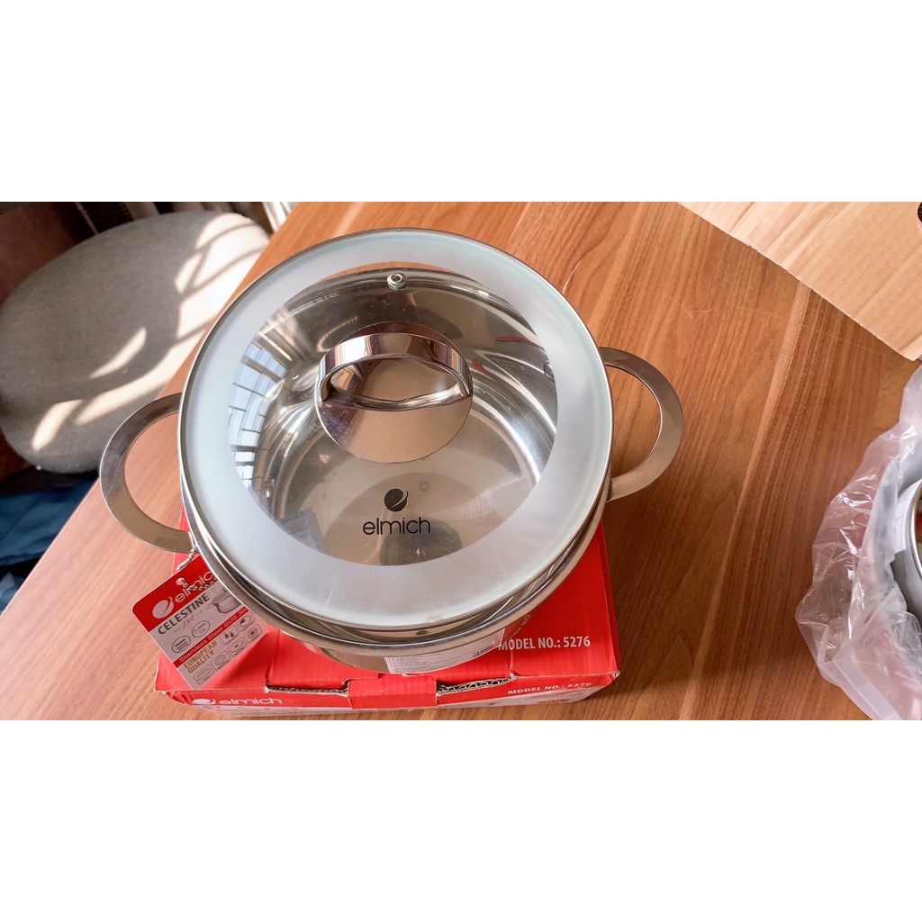 Thanh lý - Nồi Luộc Gà Elmich Inox 5 đáy EL2355279 size 28cm nhập khẩu CH Séc