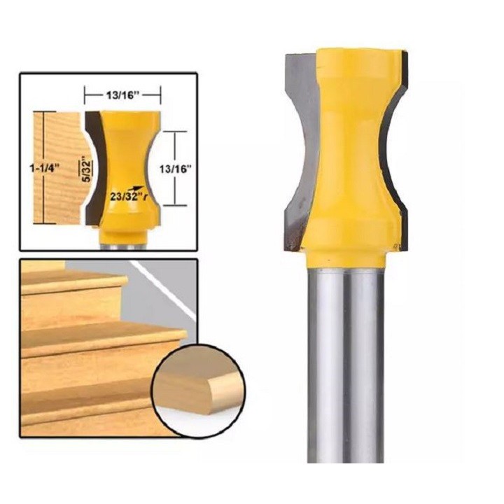 Mũi phay gỗ cạch tròn, cốt 12.7mm