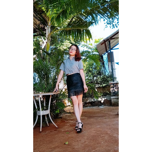 Váy da nữ chất đep