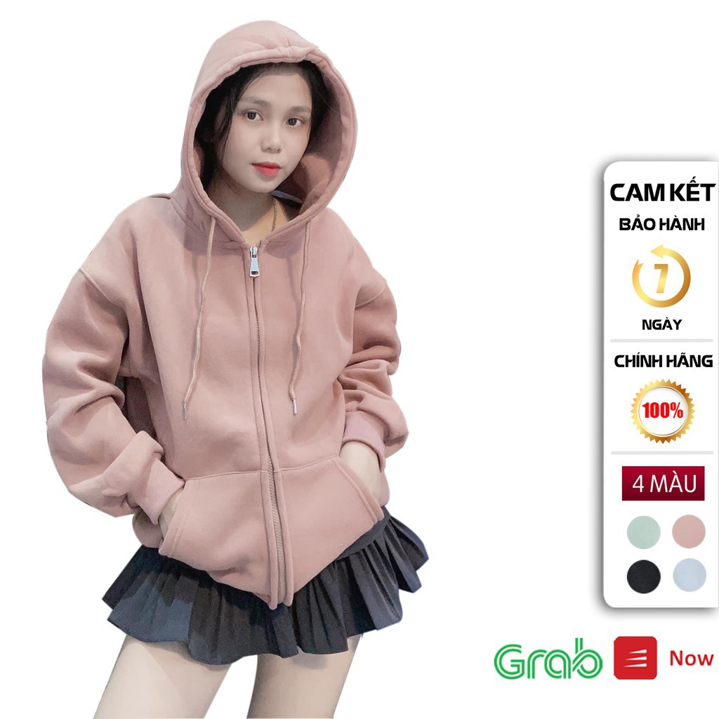 Áo HOODIE Nữ Trơn Vải Nỉ HD901 Phom Rộng UNISEX từ 40kg - 75kg