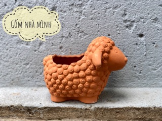 Chậu Cừu con đất nung
