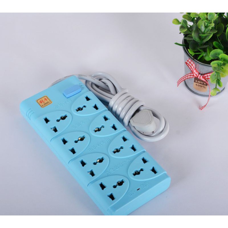 Ổ điện 3 chấu dài 2m 8 ổ cắm,,,