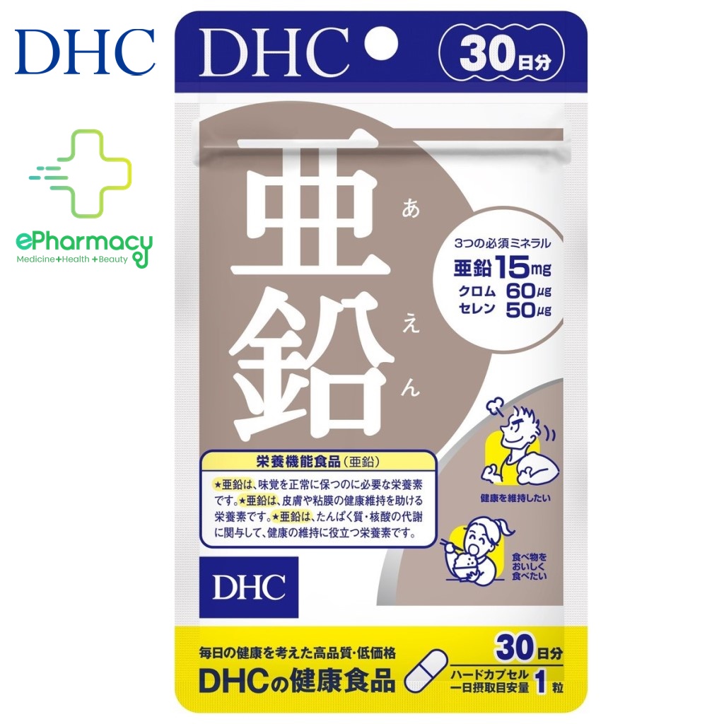 Viên Uống DHC ZinC Kẽm Nhật Bản giảm mụn, giảm rụng tóc và tăng miễn dịch (30 ngày)