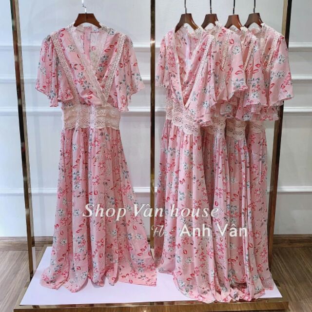 Váy xòe hoa nhí cổ V A1000.369 | BigBuy360 - bigbuy360.vn
