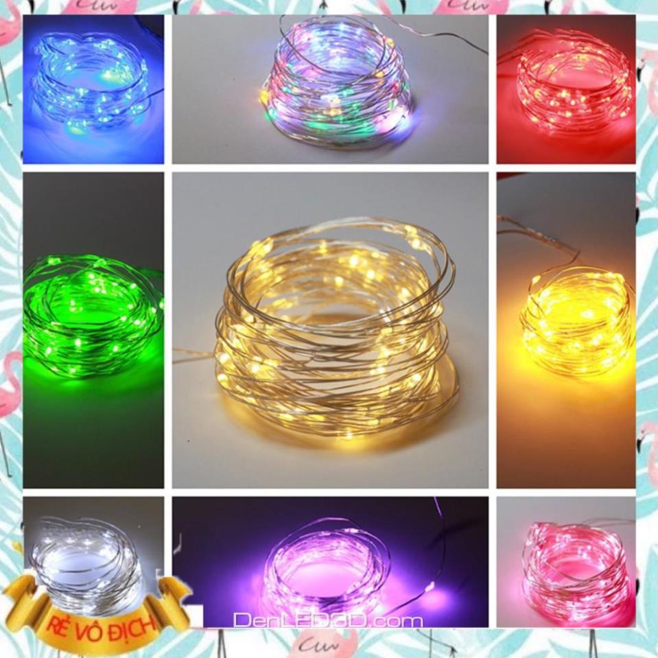 Đèn LED Đom Đóm Dây Đồng Dễ Uốn Cong Dùng Pin Nút Áo - M105