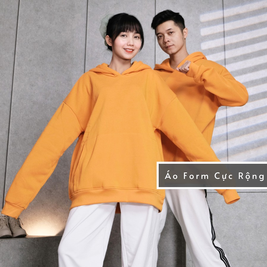 Áo Hoodie Trơn Nam Nữ Form Rộng Chất Nỉ Bông Thiết Kế Mũ To Lớn 2 Màu Nổi Bật Cam Xanh GUF | BigBuy360 - bigbuy360.vn