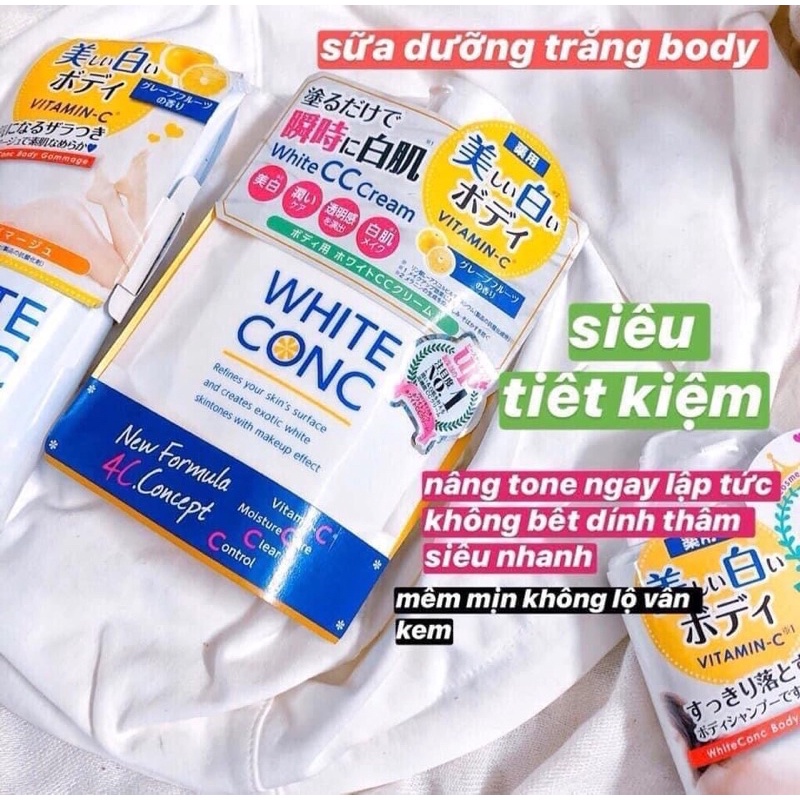 [Hàng _ Nhật]  Kem Dưỡng Trắng Da Toàn Thân Ban Ngày White Conc White CC Cream 200G