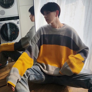 Áo Sweater Dệt Kim Tay Dài Cổ Tròn Dày Dặn Phong Cách Hàn Quốc Thời Trang Thu Đông Cho Nam Tf2
