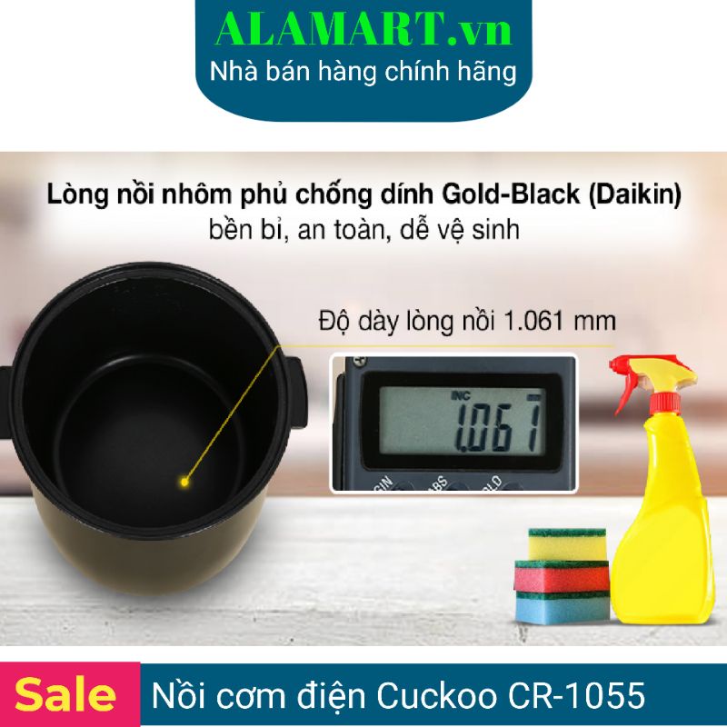 [Mã 155ELSALE giảm 7% đơn 300K] Nồi cơm điện Cuckoo 1.8 lít CR-1055