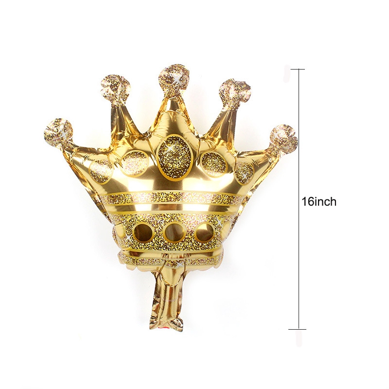 Bong bóng lá nhôm hình vương miện mini màu vàng trang trí tiệc cưới/sinh nhật