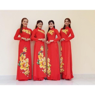 [Mã FATPBAU2 giảm 40K đơn 150K] Áo dài dâu ren lưới đỏ