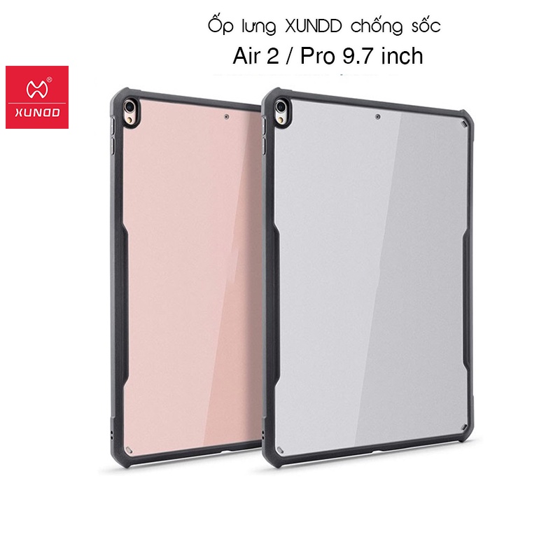 [Hỏa Tốc HCM] Ốp lưng XUNDD iPad Air 2 / iPad Pro 9.7 inch (BEETLE SERIES) Chống shock, Mặt lưng trong, Viền TPU - Đen