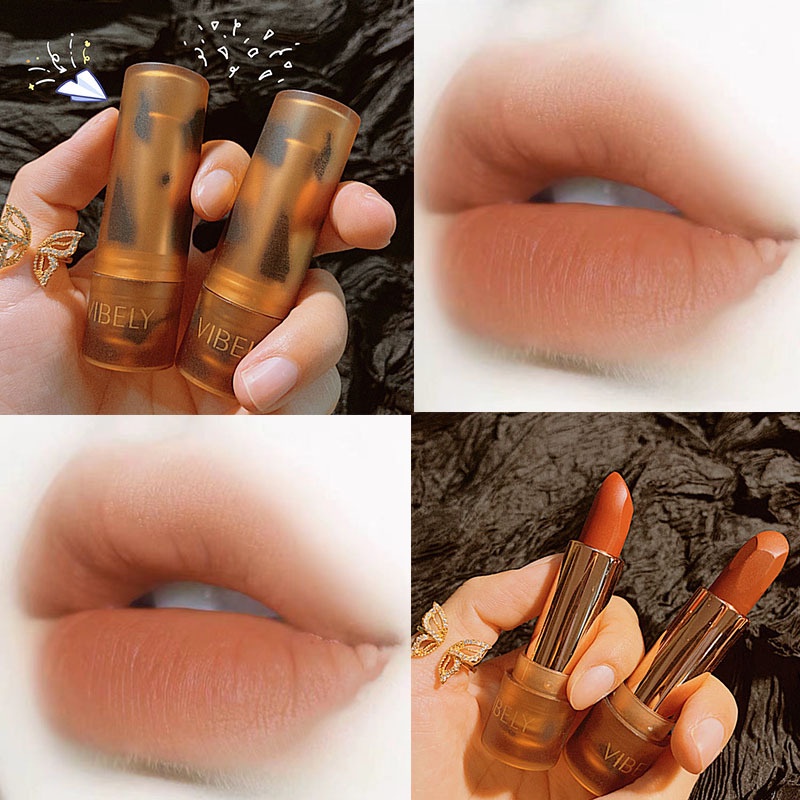 Son Môi Vibely Màu Hổ Phách Chất Nhung Mềm Mại Chống Thấm Nước Lâu Trôi