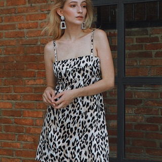 Đầm hai dây da beo - LEOPARD DRESS