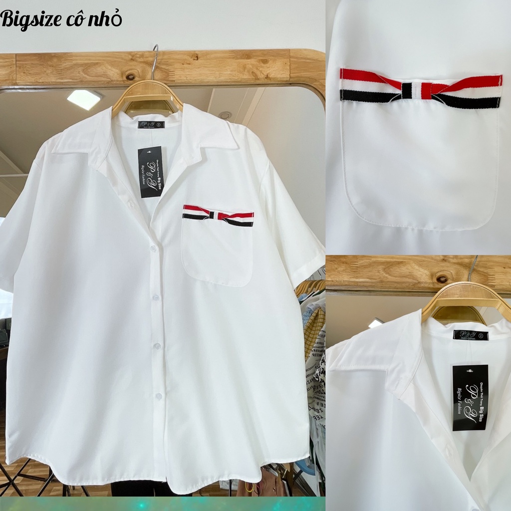 SƠ MI NỮ TAY NGẮN BIGSIZE HÀNG HOT TREND,SƠ MI PHOM RỘNG CHẤT MÃ LỤA MÃ AT6