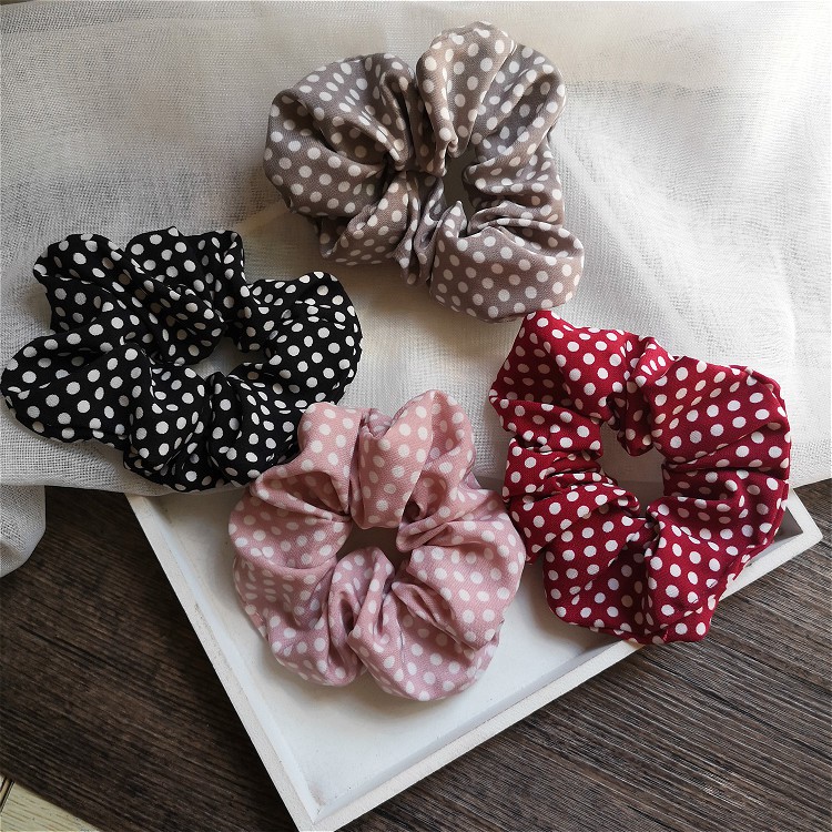 Dây buộc tóc vải chấm bi Scrunchie HOT TREND