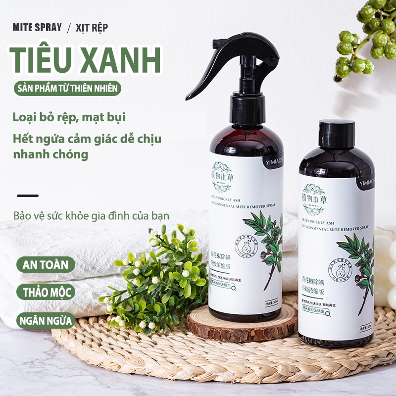 Bình Xịt Diệt Bọ Rệp, Mạt Bụi, Chiết Xuất 100% Từ Thiên Nhiên - Dung Tích 300ml Sử Dụng Tới 4000 Lần Xịt.