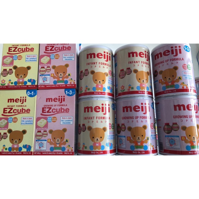 Sữa Meiji nhập khẩu nguyên lon dạng thanh và bột