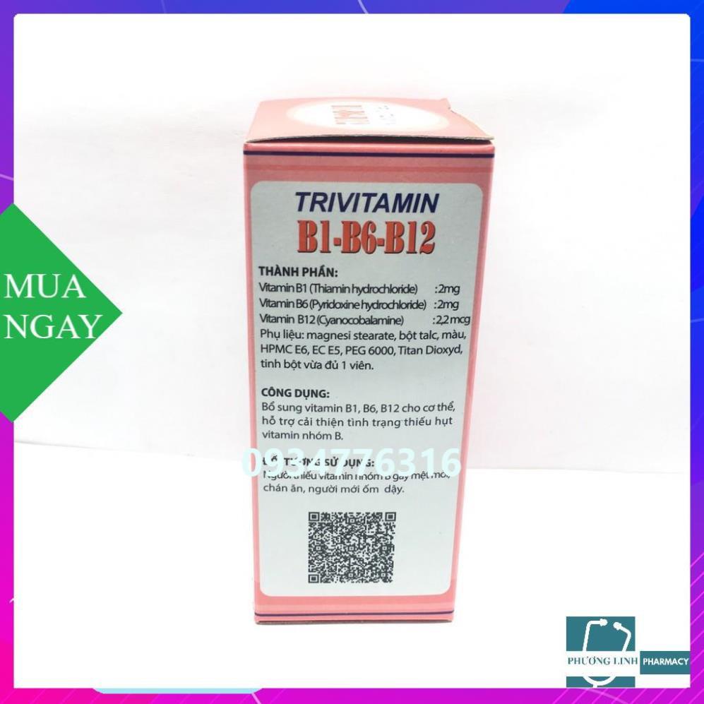 Trivitamin B1-B6-B12 hộp 10 vỉ x 10 viên