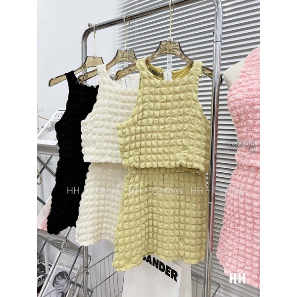 Set xốp áo croptop chân váy hàng chuẩn