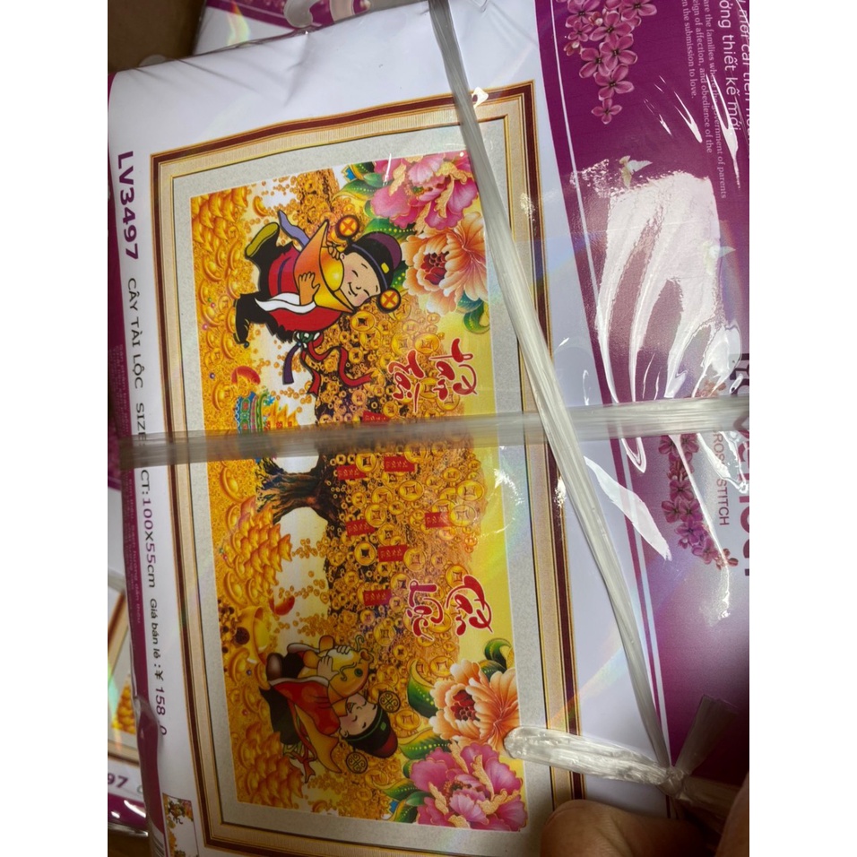 Tranh thêu chữ thập 3D cây tài Lộc LV3497