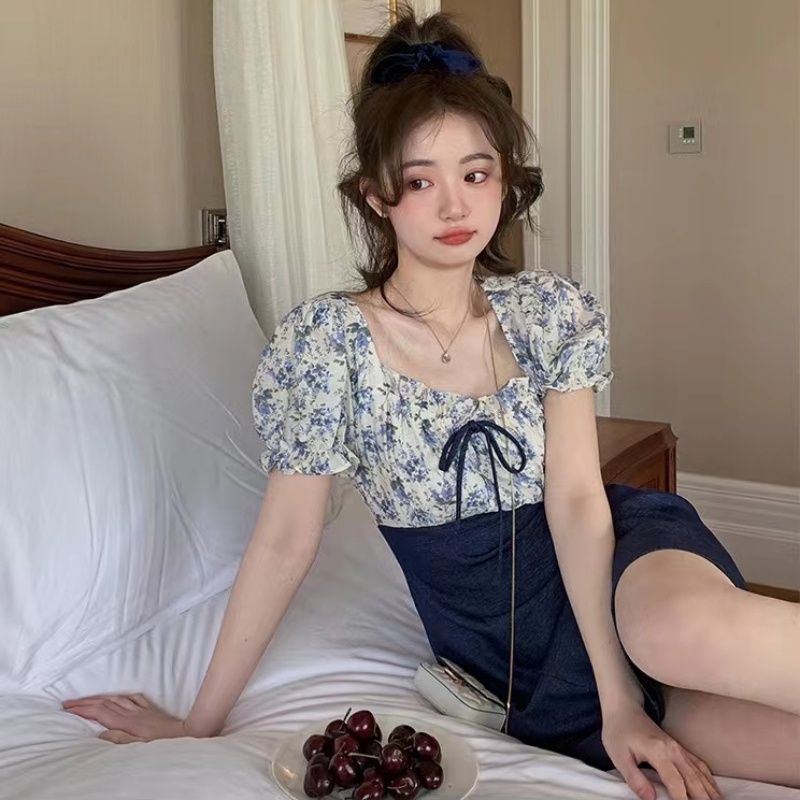 Đầm Nữ Dáng Ôm Họa Tiết Hoa Phong Cách Hàn Quốc Thời Trang Mùa Hè