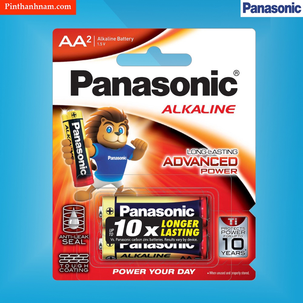 Pin AA Panasonic tiểu alkaline 1.5V vỉ 2 viên LR06T/2B chính hãng