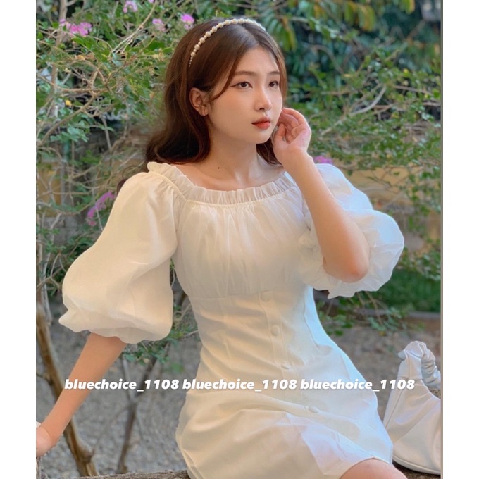 VÁY TRẮNG TRỄ VAI TRƠN CÚC BỌC HN 🌱 Váy đầm ulzzang trắng nữ freesize
