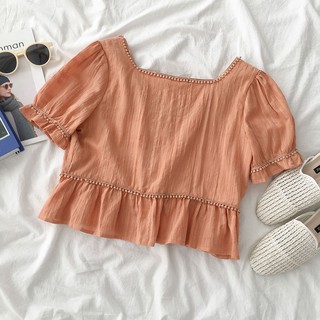 [order] ÁO KIỂU CROPTOP CỔ VUÔNG