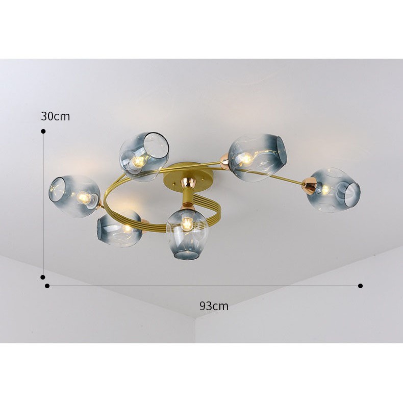 Đèn trần MONSKY GUNY 6 bóng kiểu dáng sang trọng trang trí nội thất - kèm bóng LED chuyên dụng