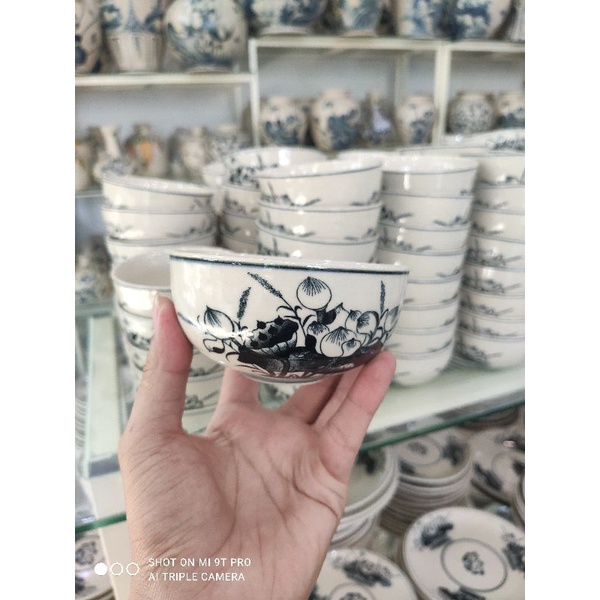 Bát cơm cao cấp Bát Tràng - Chén cơm vẽ Hoa Chuồn Chuồn