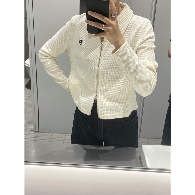 Áo Sơ Mi Tay Dài Có Khóa Kéo Đôi Thời Trang Mùa Thu Cho Nữ