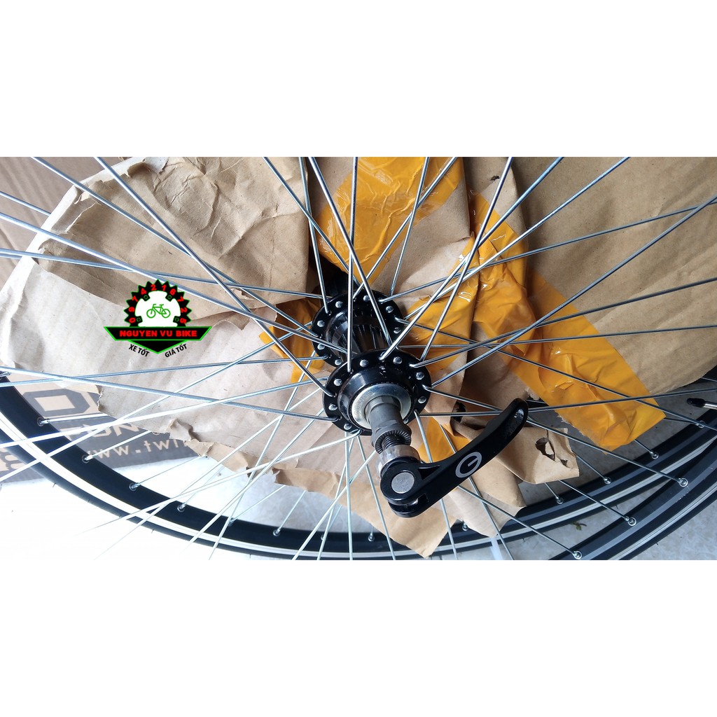 Cặp bánh xe đạp thể thao 700c đùm Shimano líp thả, phanh U