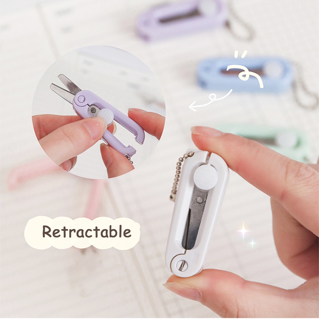 Kéo nhỏ dễ thương Kéo cầm tay Macaron Màu Cắt Kéo Cắt sổ lưu niệm Đồ dùng văn phòng cho sinh viên